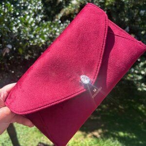 SWAROVSKI Burgundy NWOT Velvet Clutch PURSE